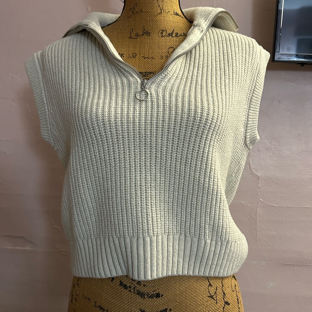 Women's Cream Sweater Vest